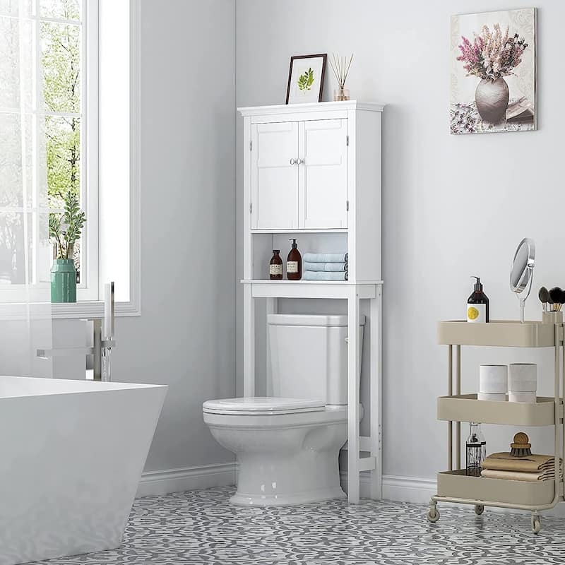 UTEX Bathroom Storage Over The Toilet, Bathroom Cabinet Organizer with Adjustable Shelves
