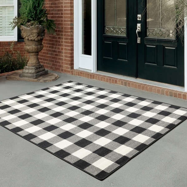 The Gray Barn Told Gait Indoor/ Outdoor Gingham Check Area Rug. Opens flyout.