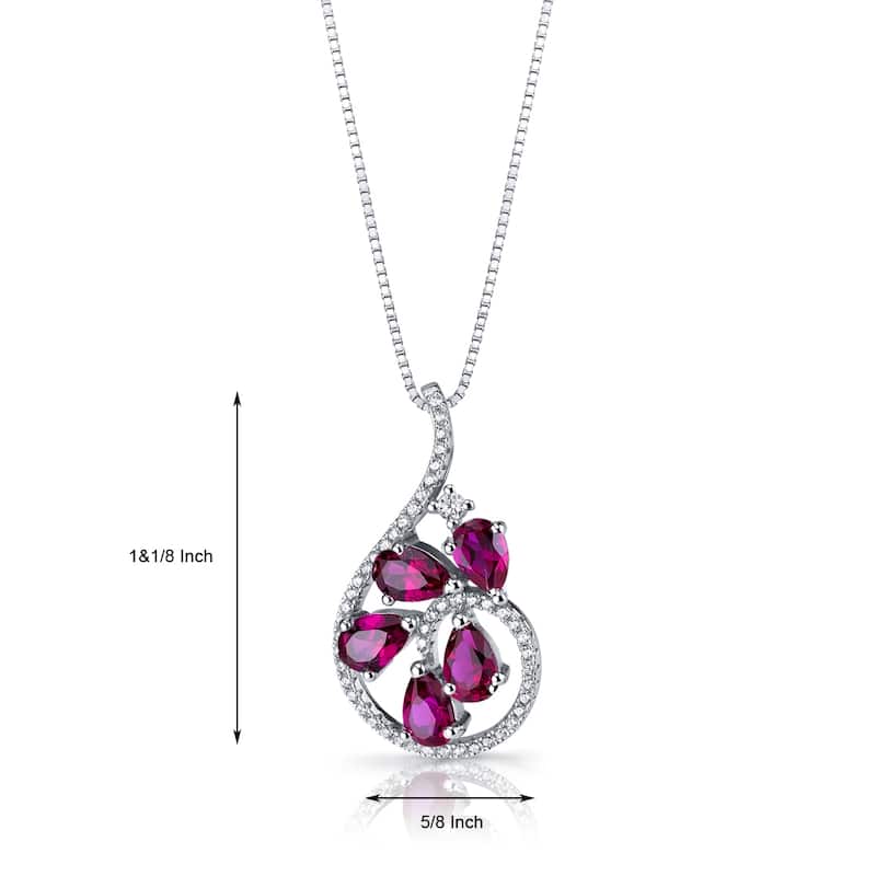 2.5 ct Ruby Pendant in Sterling Silver