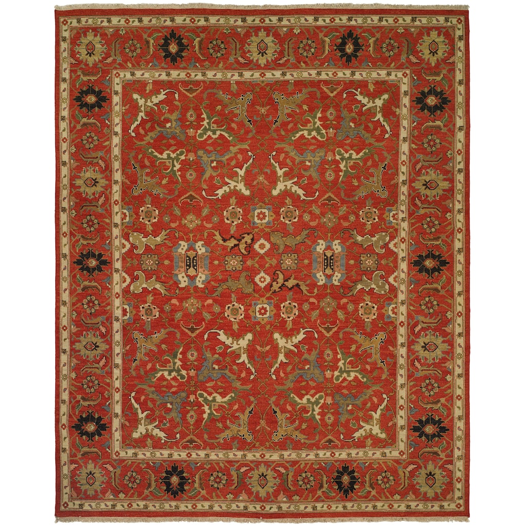 Traditional Red Flatweave Wool Area Rug