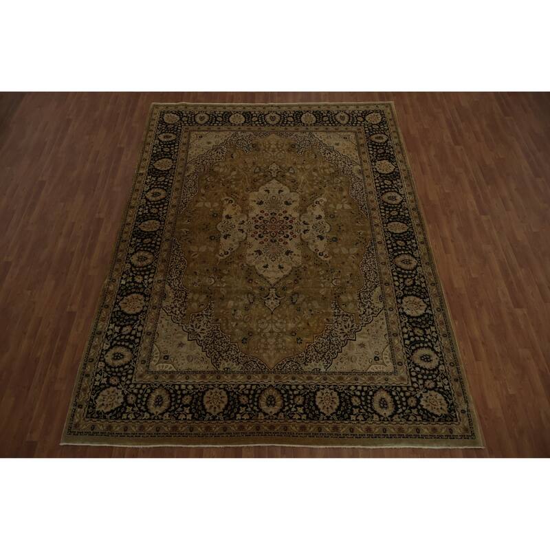 Hand Knotted Oriental 100% Wool Carpet Traditional Floral Yellow & Gold Ziegler Area Rug - 12' 4'' X 9' 0''