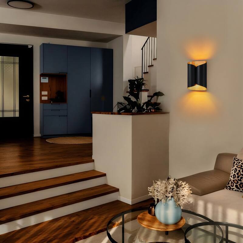 2-Light Matte Black Wall Sconce
