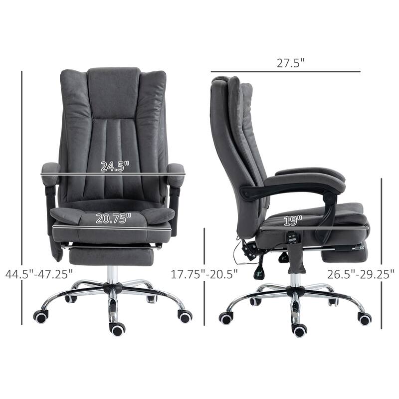 Vinsetto Microfiber Office Chair, High Back Computer Chair with 6 Point Massage, Heat