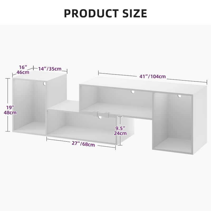 Moasis Modern DIY TV Stand Deformable Entertainment Center with LED Light Strip