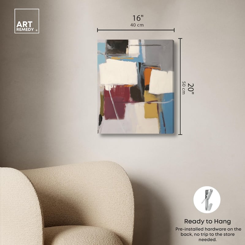 Stacked Forms Canvas by Art Remedy, Gallery Wrapped