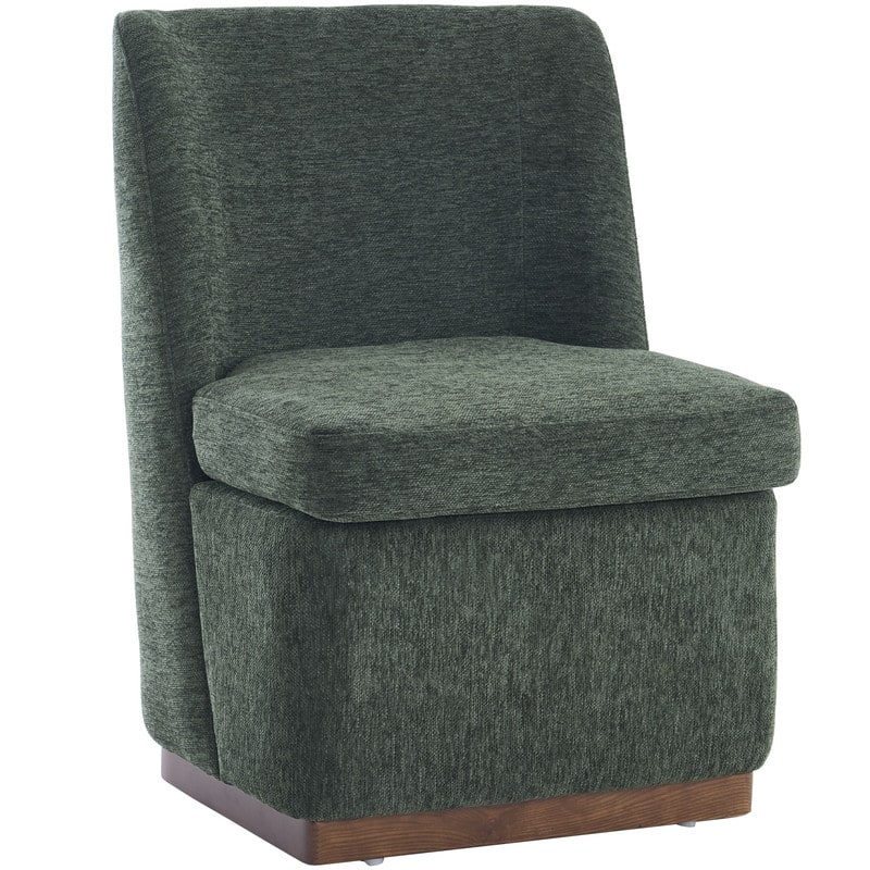 Modern Upholstered Accent Chair with Back for Dining Room, Living Room, Bedroom - Green