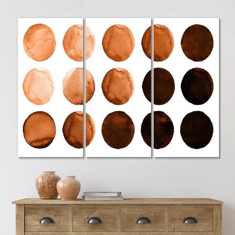 Designart 'Orange And Brown Colors Isolated On White' Modern Canvas Wall Art Print