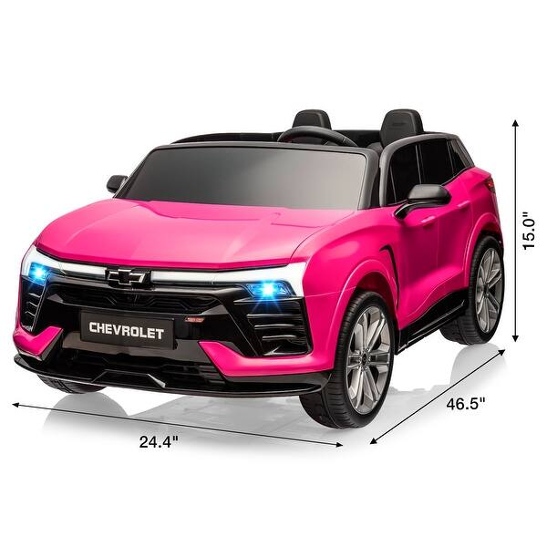 dimension image slide 3 of 6, 24V Kids Electric Ride on Car 2 Seater SUV, Battery Powered Truck Licensed Chevrolet Vehicle