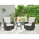 preview thumbnail 82 of 110, Pocassy 3-Piece Outdoor Swivel Bistro Set, Wicker Rocking Chairs