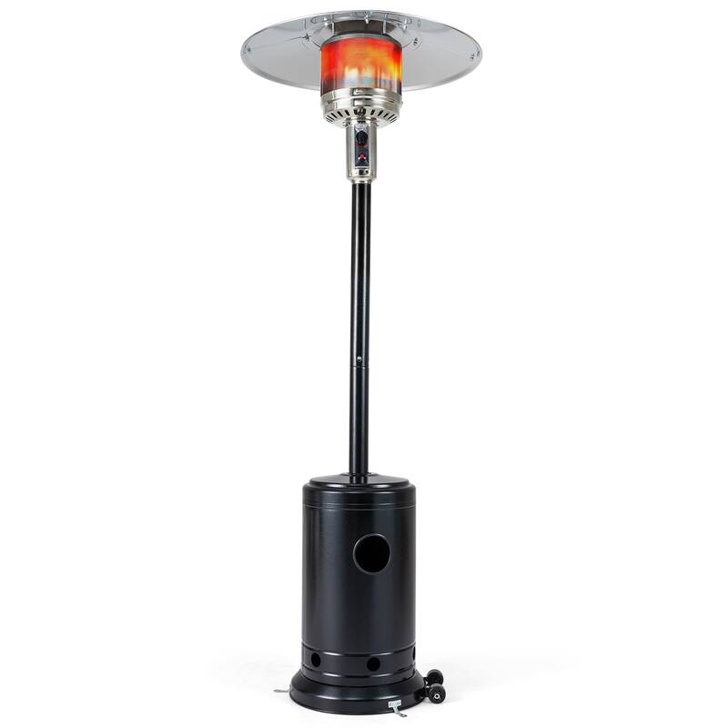 Gymax 50000 BTU Patio Propane Heater w/ Stainless Steel Burner & Safe - Black