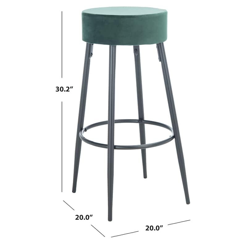SAFAVIEH Ramona 24-inch Round Bar Stool - 20" W x 20" L x 30.2" H - 20Wx20Dx30H