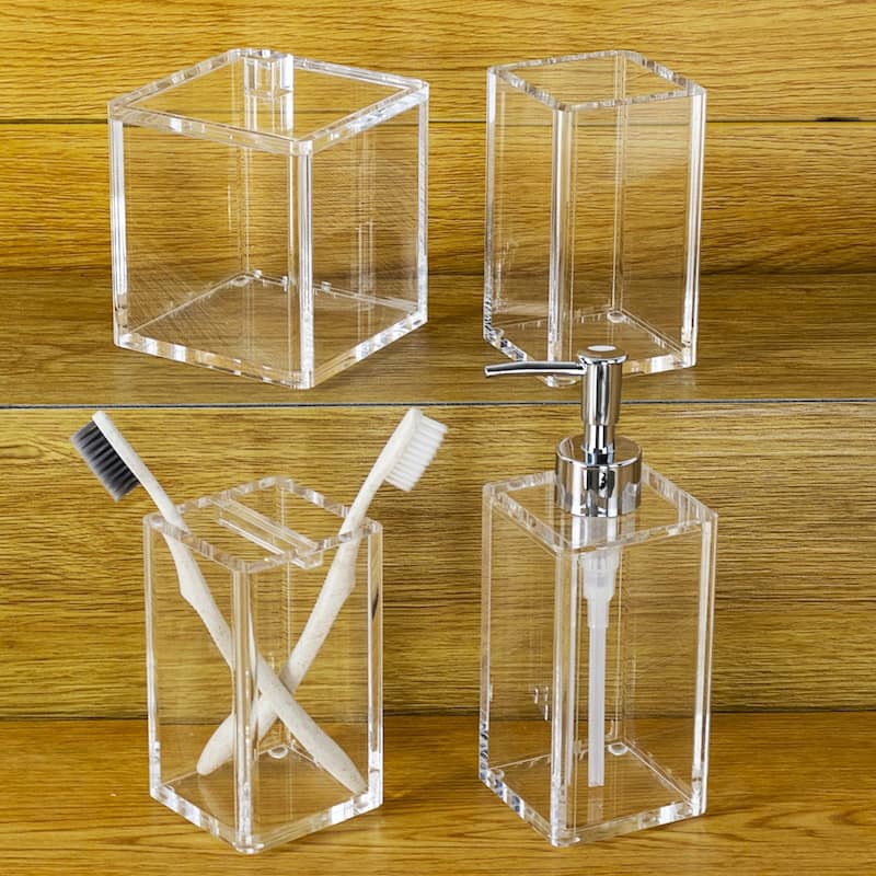 TEHOME Forti Bathroom Accessory Set - Clear