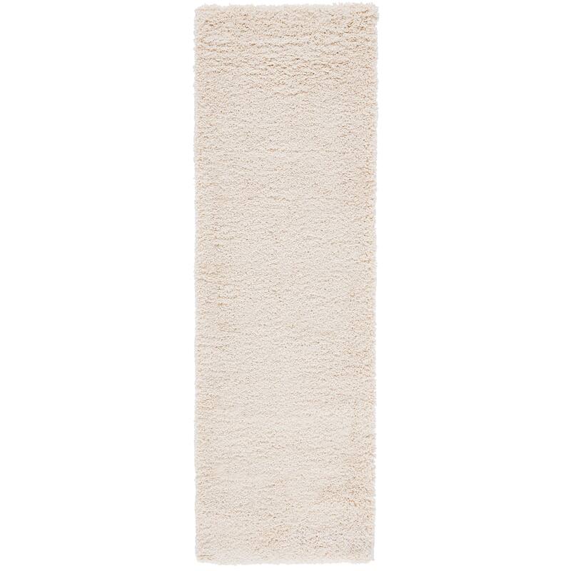 SAFAVIEH Santa Monica Shag Einara 2-inch Thick Area Rug - 2'3" x 11' Runner - Ivory - Runner