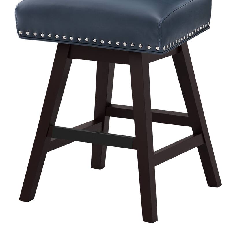 Modern 26.in Swivel Bar Stool Armless Counter Height Stool with Wooden Legs for Kitchen Island
