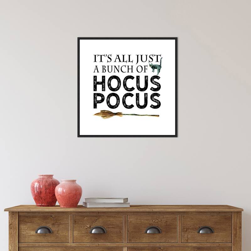 Amanti Art Just a Bunch of Hocus Pocus Broom Framed Canvas Wall Art