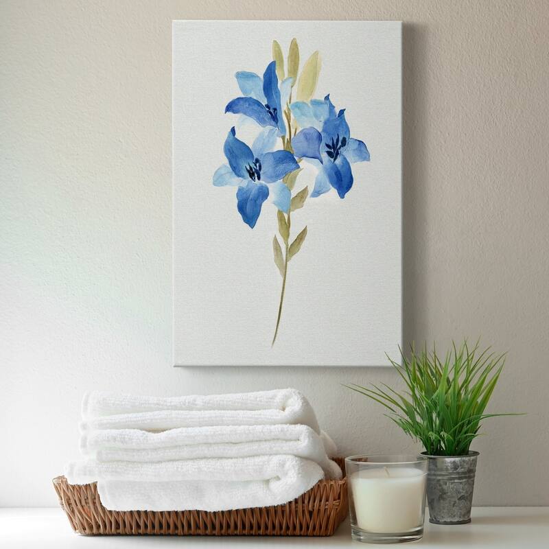 Blue Blossom Botanical III Premium Gallery Wrapped Canvas - Ready to Hang