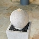 preview thumbnail 21 of 39, Glitzhome 31.75"H Polyresin Sphere Pedestal Outdoor Fountain With Pebbles Pump LED Light