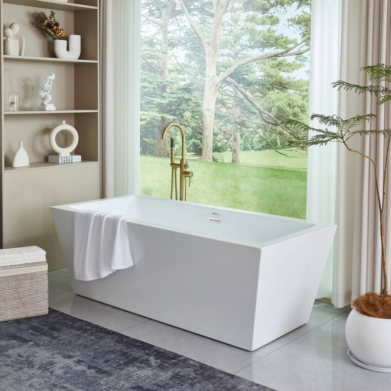 Vanity Art 67" Acrylic Freestanding Soaking Bathtub