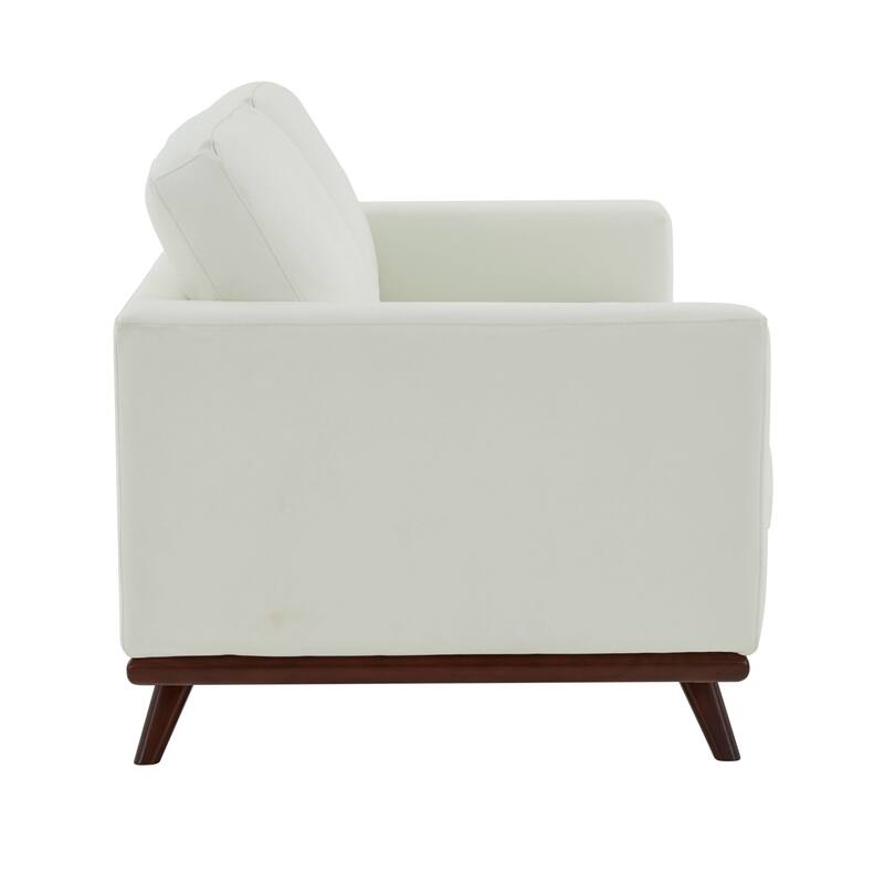 Chester Modern Loveseat 2 Seater Sofa Couch in Leather or Mesh Upholstery With Birch Wood Base for Living Room Bedroom Office