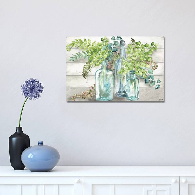 iCanvas "Vintage Bottles & Ferns Landscape" by Tre Sorelle Studios Canvas Print - 12x18x1.5