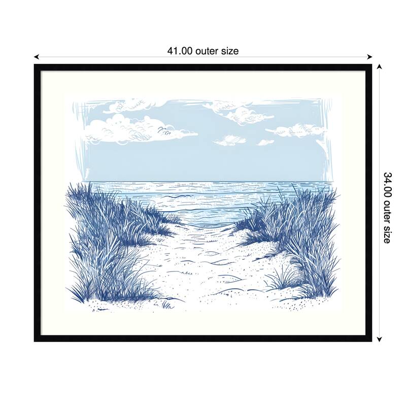 Beach Walk by Jolly and Dash Wood Framed Wall Art Print - Black