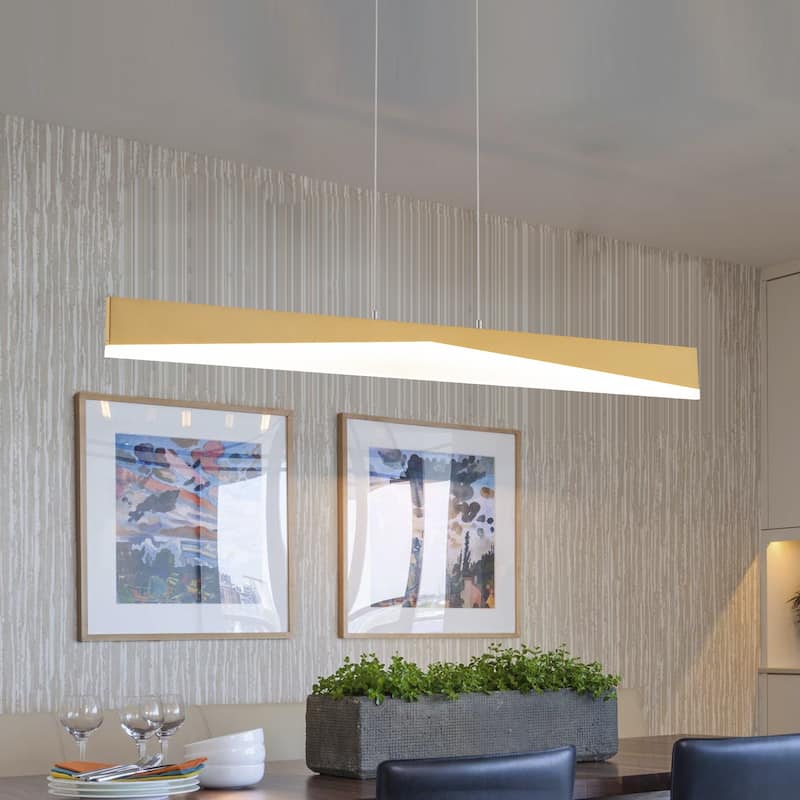 Modern Minimalist Linear LED Pendant Light Adjustable Linear Chandelier - W39.57"