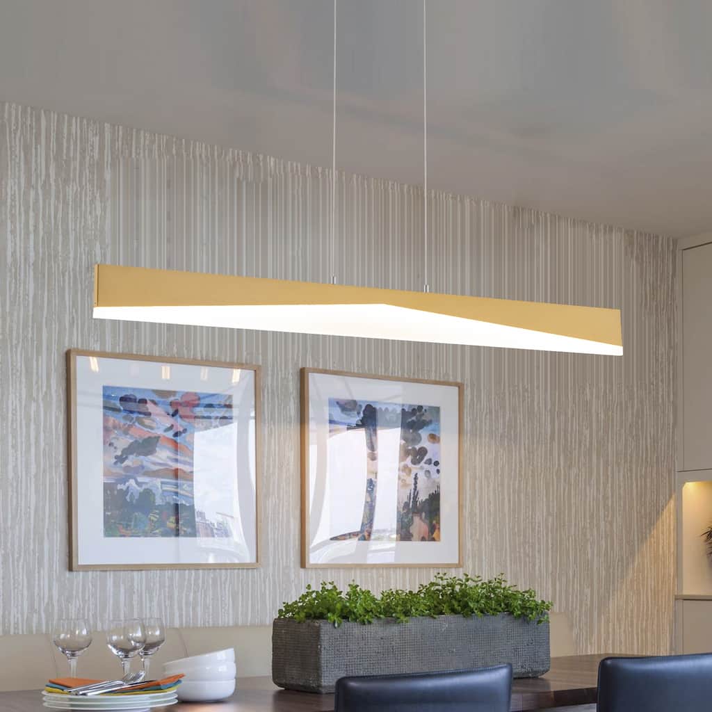 Modern Minimalist Linear LED Pendant Light Adjustable Linear Chandelier - W39.57"