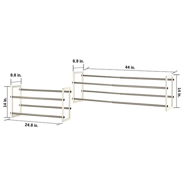 TRINITY BASICS® 2-Tier Expandable Shoe Rack, 2-Pack, White