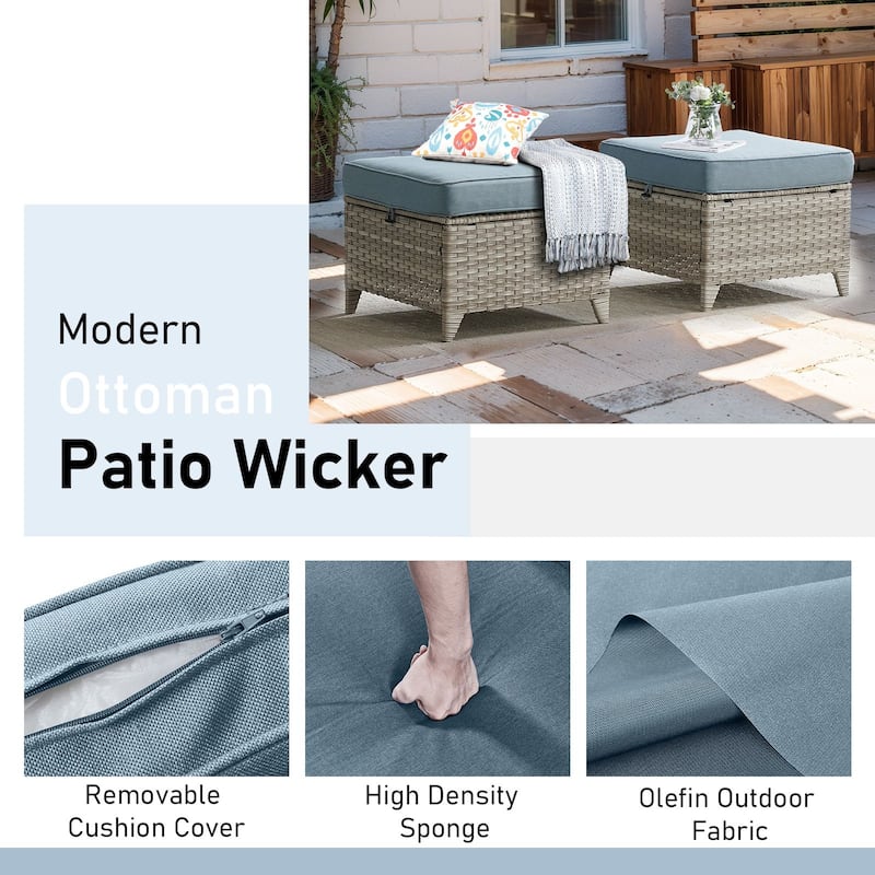 Outdoor Patio Ottoman for Swivel Chairs