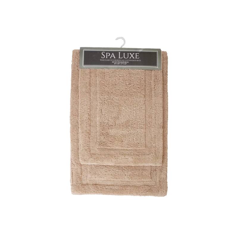 Spa Lux Solid Bath Rug Set - Semolina