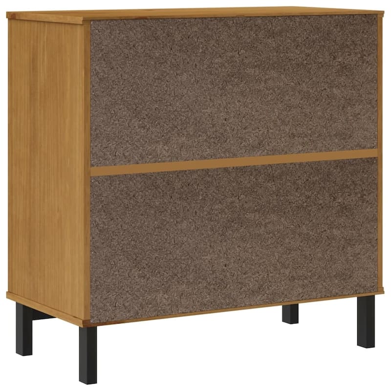 vidaXL Sideboard with Glass Door FLAM 31.5"x15.7"x31.5" Solid Wood Pine - 31.5" x 15.7" x 31.5"