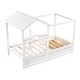 preview thumbnail 4 of 7, Twin Size House Bed Modern Wood Canopy Bed with Roof, Window and Large Drawer