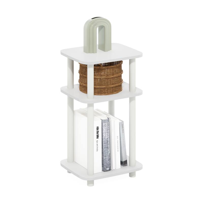 Furinno Just 3-Tier Turn-N-Tube Curve End Table, Side Table, 1-Pack