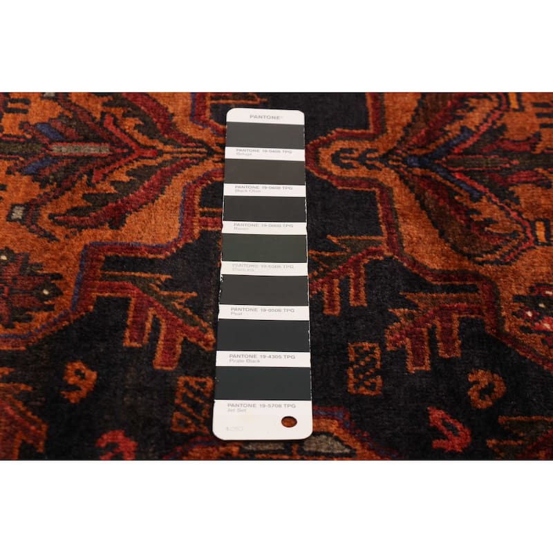 Teimani Black, Orange Rug 3'10" x 7'1" - 3'10 x 7'1