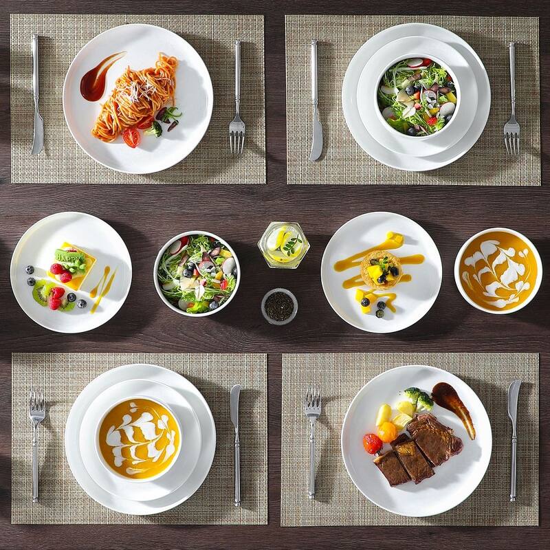 MALACASA LUNA 18-Piece Porcelain Dinnerware Set (Service for 6)