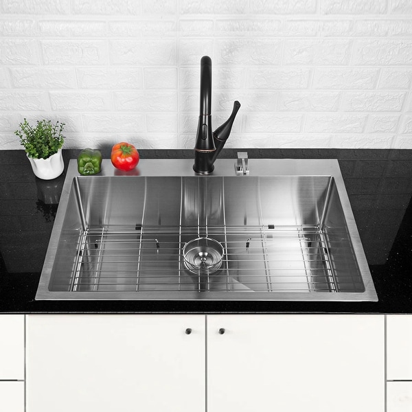 33x22 inch Kitchen Sink Drop In 16 Gauge Stainless Steel ...