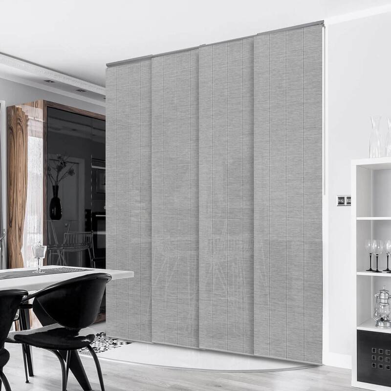 GoDear Design Natural Woven Adjustable Sliding Panel Track Blinds, Vertical Blinds, Timeless Series, 45.8"- 86" W x 96" L - Airo