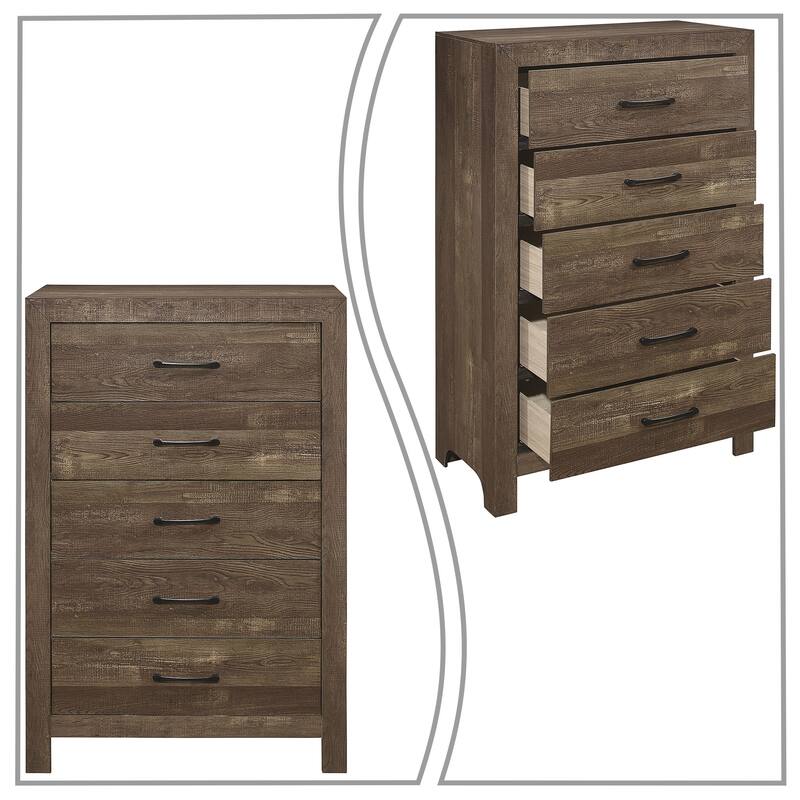 Mid-Century Vintage Style Vertical Storage Dresser with 6 Drawers