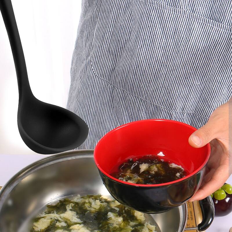 Silicone Soup Ladle Spoon 11.6 "Leng Heat Resistant One Piece - 11.6" x 3.5"(L*W)