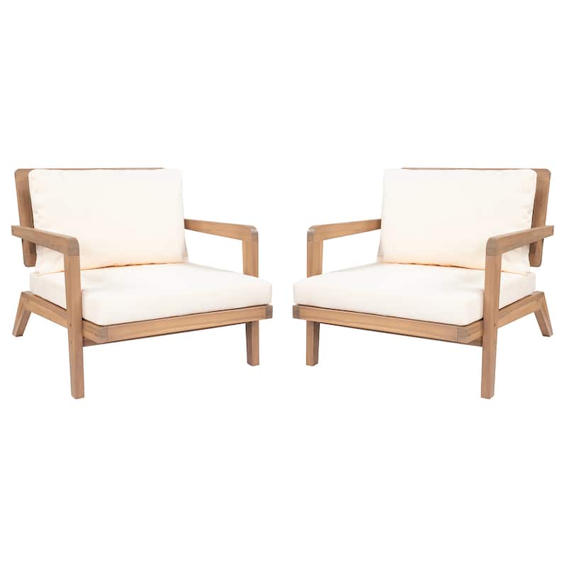 Christopher Knight Home Kaelith Acacia Wood Lounge Chair with Wicker Backrest and Cushion