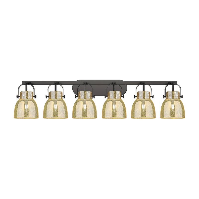 Innovations Lighting 423-6W-11-46 Pilaster II Bell Vanity Pilaster II - Matte Black / Mercury