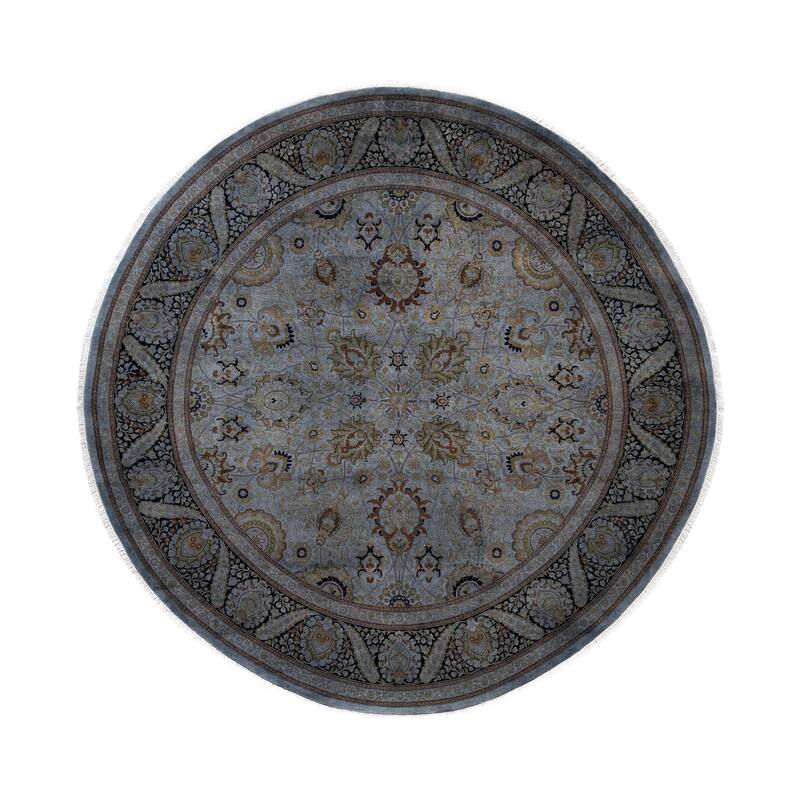 Overdyed One-of-a-Kind Hand-Knotted Area Rug - Gray - 9' 1" x 9' 1"