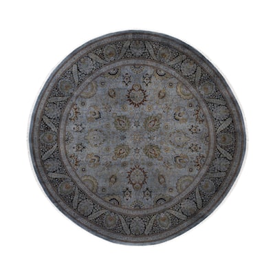 Overdyed One-of-a-Kind Hand-Knotted Area Rug - Gray - 9' 1" x 9' 1"