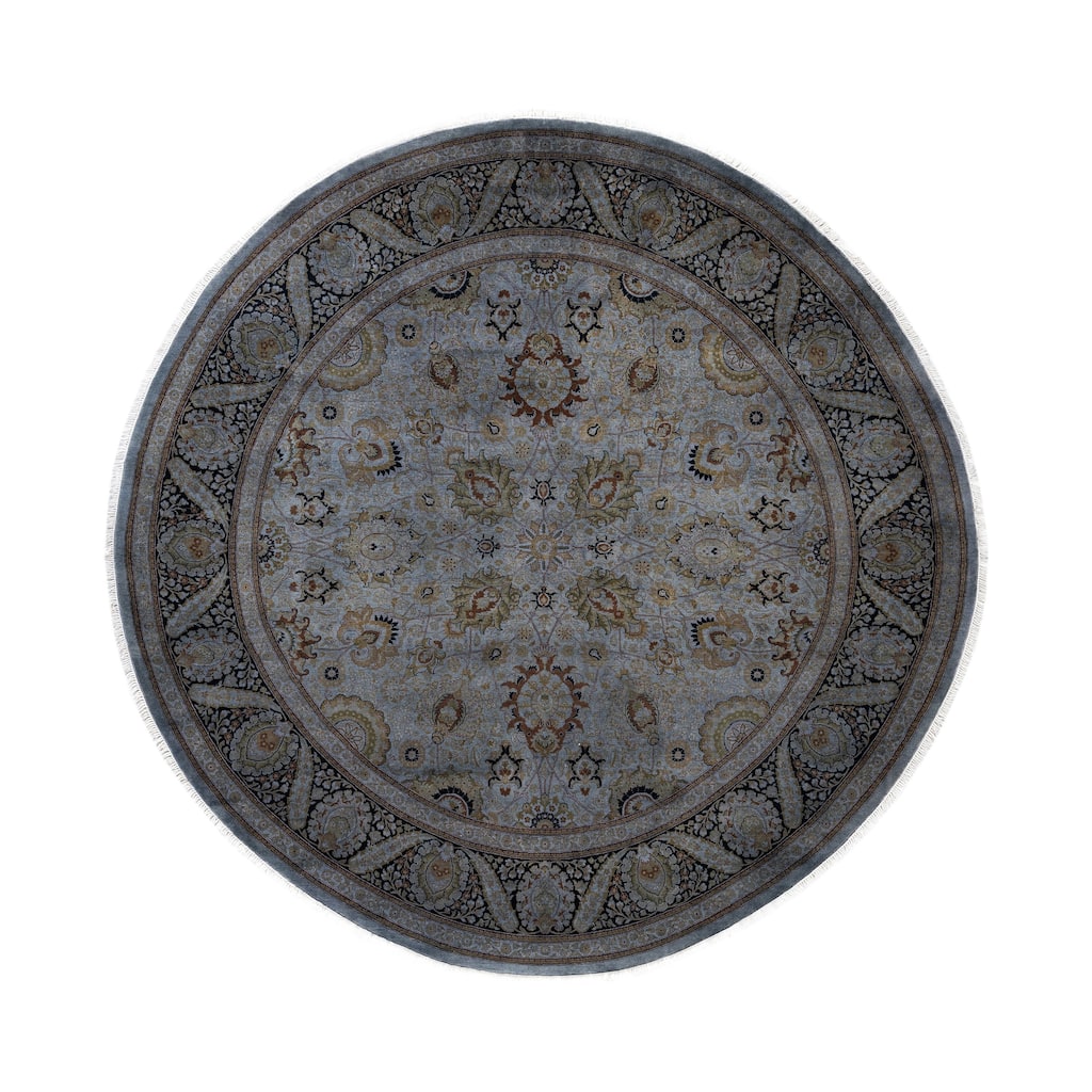 Overdyed One-of-a-Kind Hand-Knotted Area Rug - Gray - 9' 1" x 9' 1"