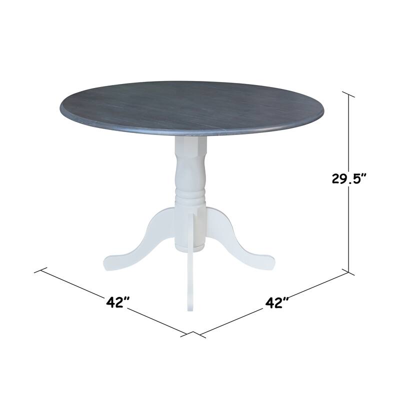 42" Drop Leaf Dining Table with 4 Ladderback Chairs - 5 Piece Set