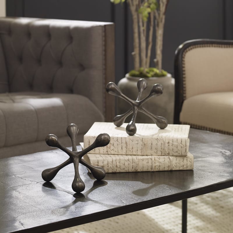 Uttermost 17690 Harlan 5-1/2" Tall Aluminum Abstract Table Statue -