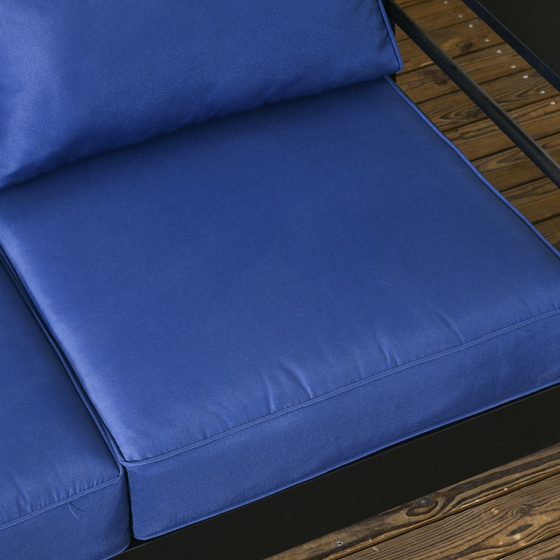 Outsunny 69" Modern Patio Furniture with Thick Padded Cushions, 3 Seater Aluminum Outdoor Sofa with Wide Armrests, Garden