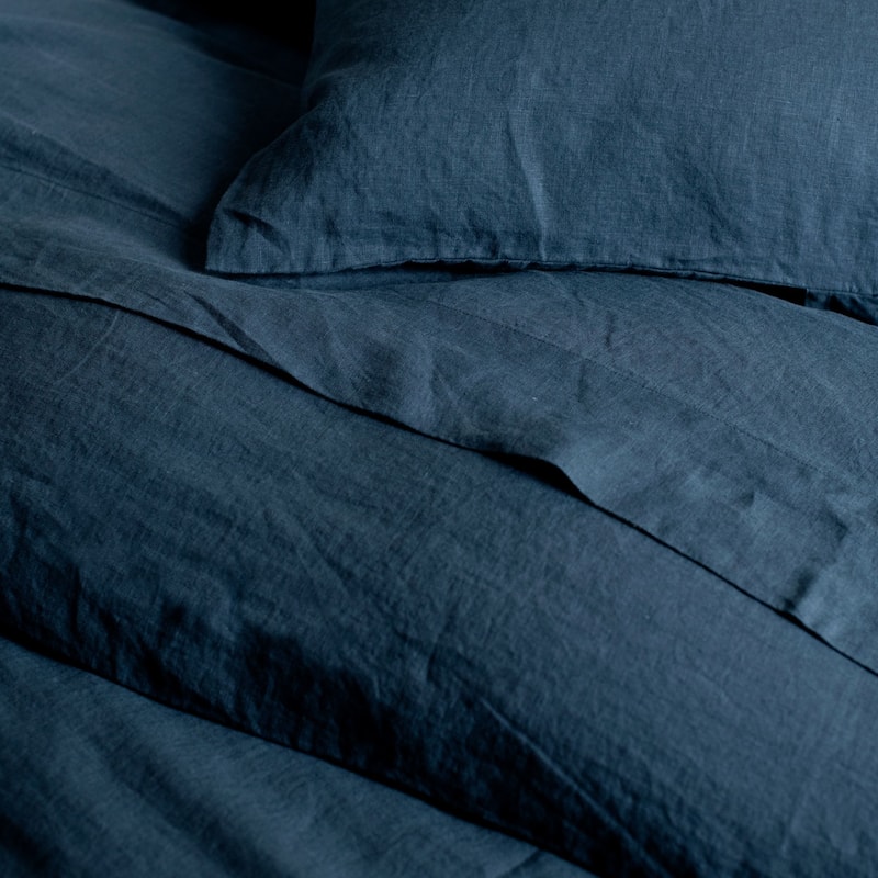 100% French Linen Duvet Cover & Sham Set by BOKSER HOME