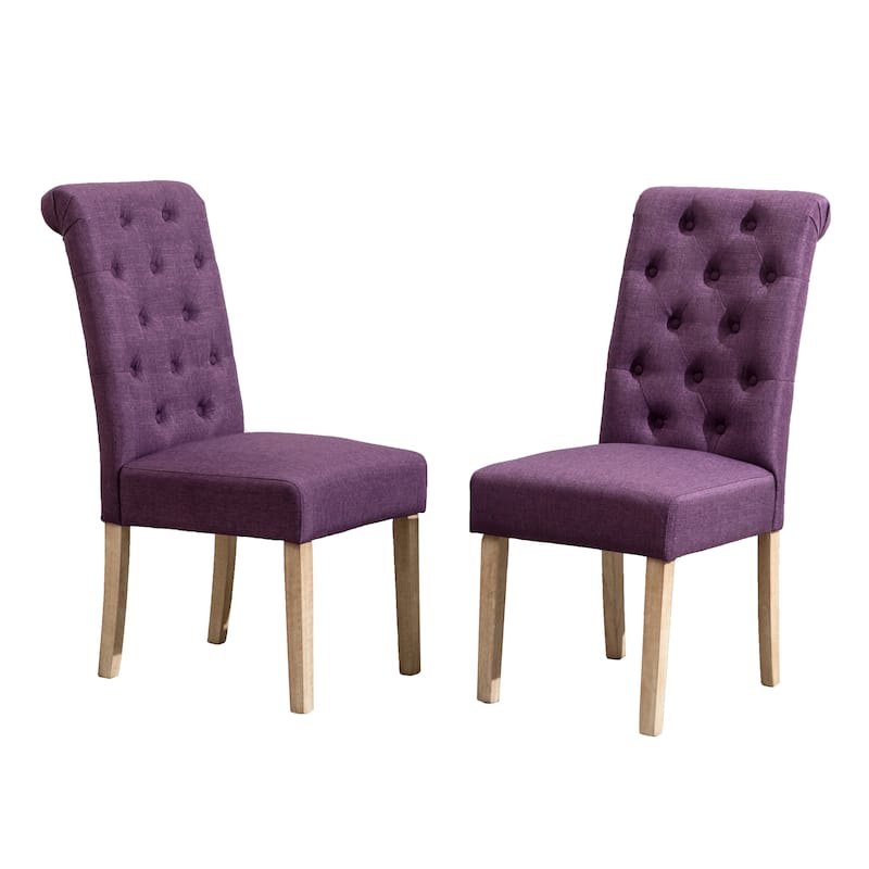 Modern Dining Table and Chairs Set Home Party Dining Table and Chairs Set with 6 Tufted Chairs and Turned Leg for Kitchen