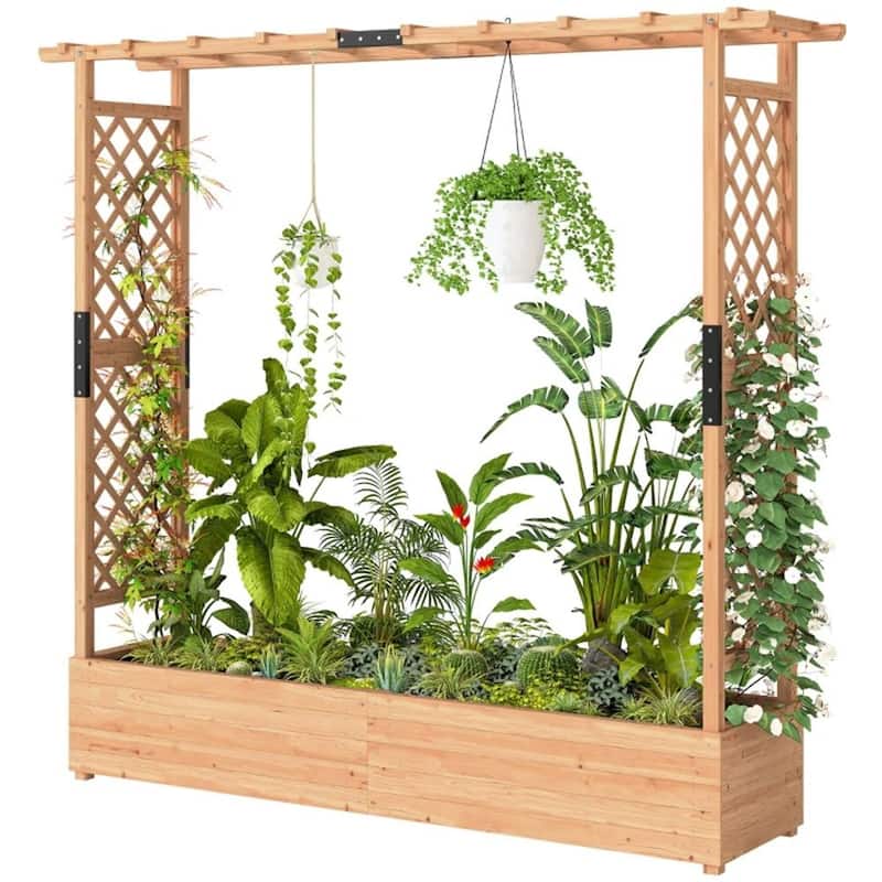 Wooden Flowerpot Box, Plant Rack, Climbing Flower Rack, elevated garden bed